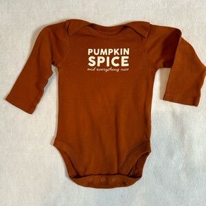 Fall Apparel for Baby. Long Sleeve Bodysuit, Pumpkin Spice, Size 6-9M